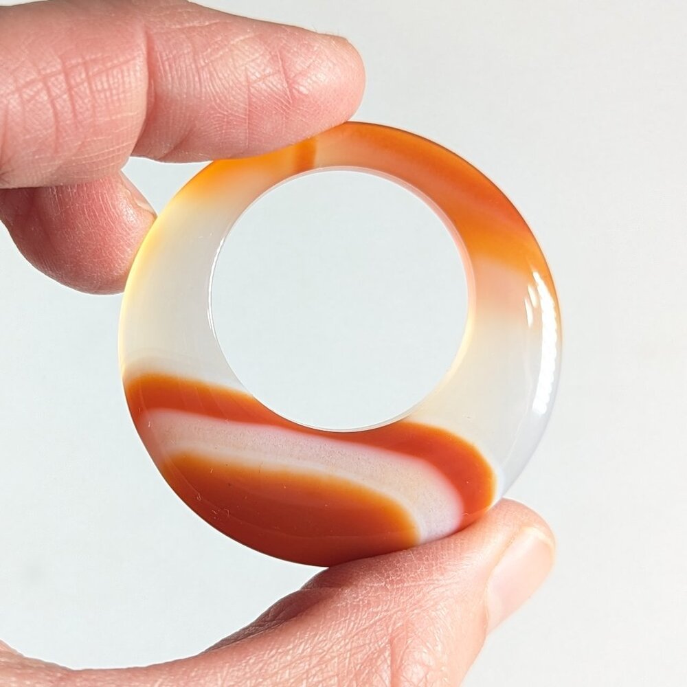 Natural Agate stone pendant, Banded Red Carnelian gemstone jewelry